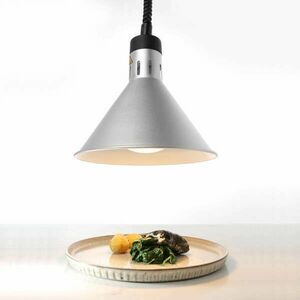 Élelmiszer-melegítő lámpa - kúpos függőlámpa ezüst 250w kép