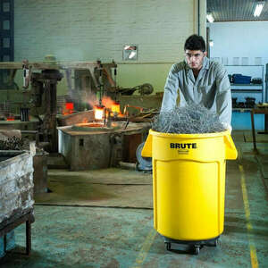 Ipari hulladék- és élelmiszer konténer brute kerek 121l - sárga kép