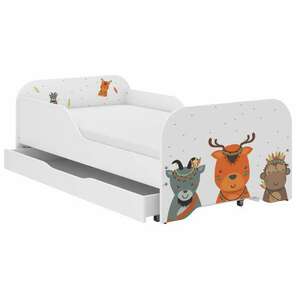 MIKI gyerekágy 140x70cm matraccal és ágyneműtartóval - Boho állatkák kép