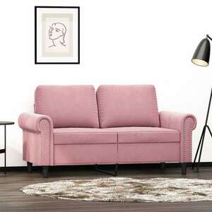vidaXL kétszemélyes rózsaszín bársony kanapé 120 cm kép