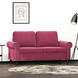 vidaXL kétszemélyes bordó bársony kanapé 120 cm kép