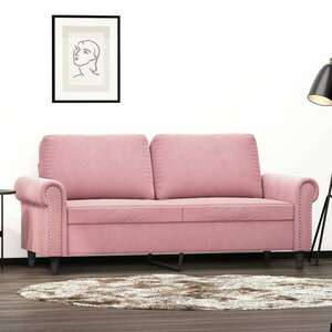 vidaXL kétszemélyes rózsaszín bársony kanapé 140 cm kép