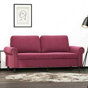 vidaXL kétszemélyes bordó bársony kanapé 140 cm kép