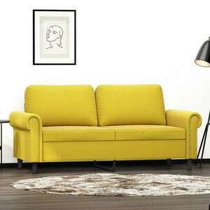 vidaXL kétszemélyes sárga bársony kanapé 140 cm kép