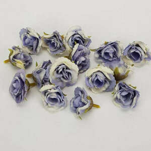 Fodros mini rózsafej vintage kék 4 cm kép