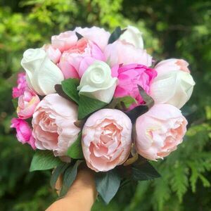 Rózsa művirág csokor, rózsaszín kép