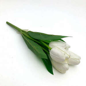 5 szálas fehér tulipán csokor kép