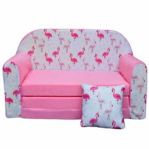 Kétszemélyes gyerek kanapé, kihajtható - Flamingó Pink kép