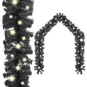 Fekete karácsonyi füzér LED-es izzókkal 10 m kép
