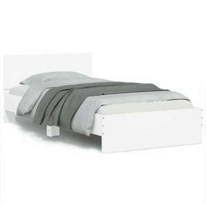 vidaXL fehér ágykeret fejtámlával és LED-világítással 100 x 200 cm kép