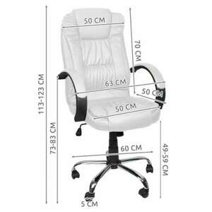 Forgatható irodai szék - billenő, fehér , max 130 kg , 60x60x113/123cm kép