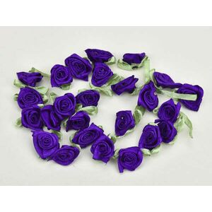 Szatén rózsafejek s.lila 25db/csomag kép