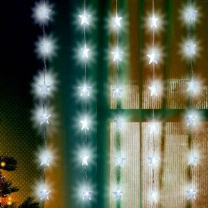 Home LED-es csillag fényfüggöny, hidegfehér kép