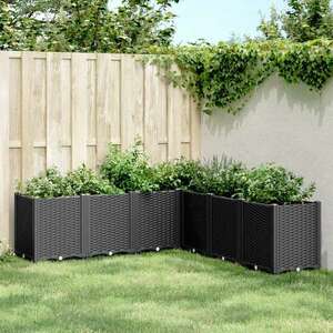 vidaXL fekete polipropilén kerti ültetőláda 160 x 160 x 53 cm kép