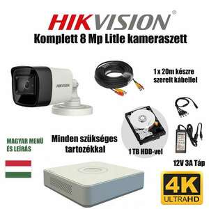 Hikvision 8MP TurboHD prémium kamera rendszer 1 db kamerával és 1... kép