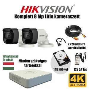 Hikvision 8MP TurboHD prémium kamera rendszer 2 db kamerával és 1... kép