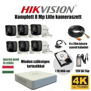 Hikvision 8MP TurboHD prémium kamera rendszer 6 db kamerával és 1... kép