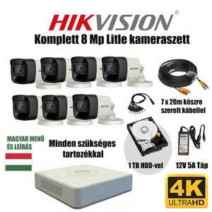 Hikvision 8MP TurboHD prémium kamera rendszer 7 db kamerával és 1... kép