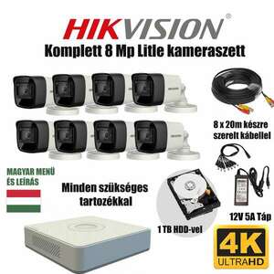 Hikvision 8MP TurboHD prémium kamera rendszer 8 db kamerával és 1... kép