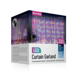 COLORWAY LED szalag, LED garland ColorWay curtain (curtain) 3x3m... kép