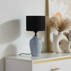 Lindby Thalassia asztali lámpa szürke/fekete Ø 20 cm kép