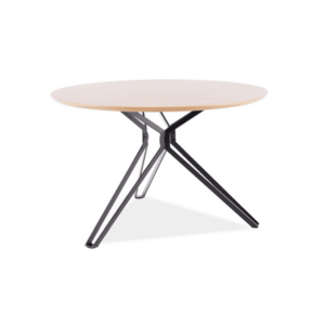 Tölgyfa étkezőasztal fekete lábakkal COLT 120x120 kép