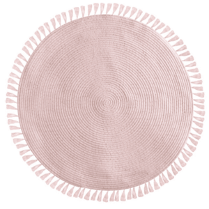 PINK kerek rózsaszín szőnyeg rojtokkal 90 cm kép