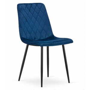TURIN kék bársony szék fekete lábakkal kép