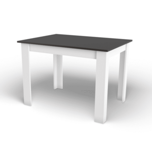 MADO fekete étkezőasztal fehér lábakkal 120x80 kép
