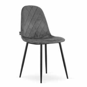 ASTI sötétszürke bársony szék fekete lábakkal kép