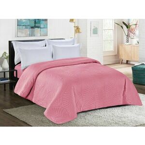 LEAVES rózsaszín ágytakaró mintával Méret: 220 x 240 cm kép