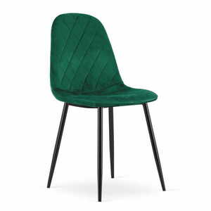 TERNI zöld bársony szék fekete lábakkal kép