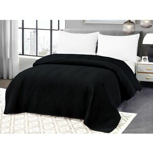 ARROW VELVET fekete bársony ágytakaró mintával Méret: 200 x 220 cm kép
