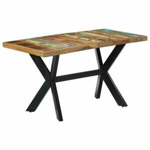 vidaXL tömör újrahasznosított fa étkezőasztal 140 x 70 x 75 cm kép
