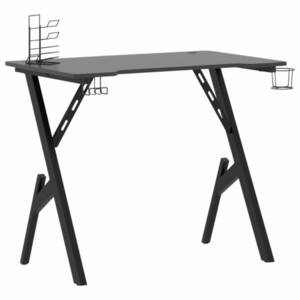 vidaXL fekete Y-lábú gamer asztal 90 x 60 x 75 cm kép