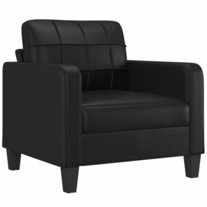 Fekete műbőr kanapéfotel 60 cm kép
