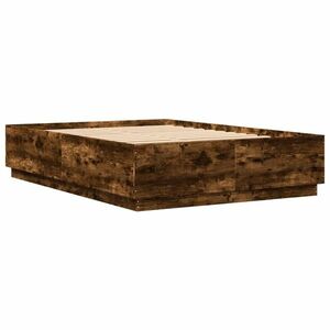 vidaXL füstös tölgyszínű szerelt fa ágykeret 150 x 200 cm kép