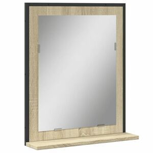 vidaXL sonoma tölgy szerelt fa fürdőszobai tükör polccal 50x12x60 cm kép