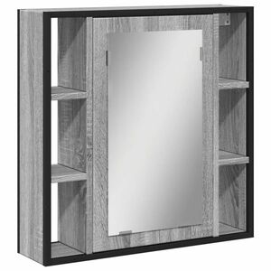 vidaXL szürke sonoma színű szerelt fa tükrös szekrény 60x16x60 cm kép