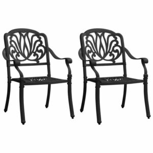 2 db fekete öntött alumínium kerti szék kép