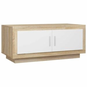 vidaXL fehér-sonoma színű szerelt fa dohányzóasztal 102 x 50 x 45 cm kép