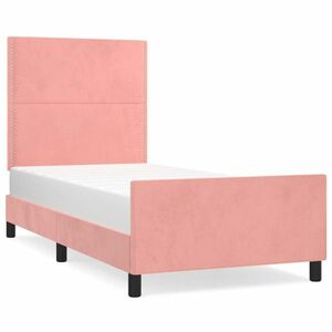 Rózsaszín bársony ágykeret 90x200 cm kép