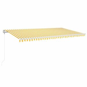 vidaXL sárga-fehér szélérzékelős és LED-es napellenző 600x300 cm kép