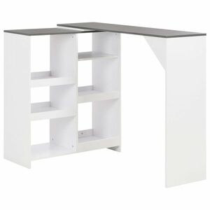Fehér bárasztal mozgatható polccal 138 x 39 x 110 cm kép