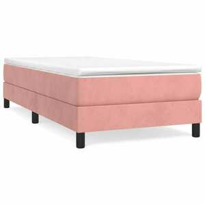 vidaXL rózsaszín bársony rugós ágy matraccal 90 x 190 cm kép