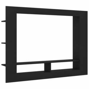 vidaXL fekete forgácslap TV-szekrény 152 x 22 x 113 cm kép
