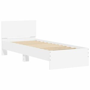 vidaXL fehér szerelt fa ágykeret fejtámlával 90 x 200 cm kép