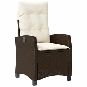 vidaXL barna polyrattan dönthető kerti szék párnákkal kép