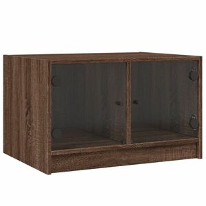 vidaXL barna tölgyszínű dohányzóasztal üvegajtókkal 68x50x42 cm kép