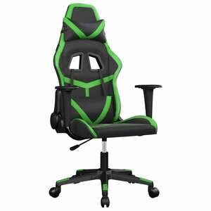 vidaXL fekete és zöld műbőr gamer szék kép